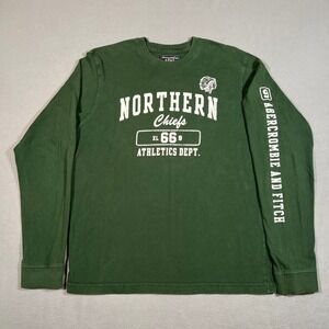 Abercrombie & Fitch Mens Long Sleeve T-Shirt M Northern Chiefs Green Athletics